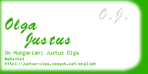 olga justus business card